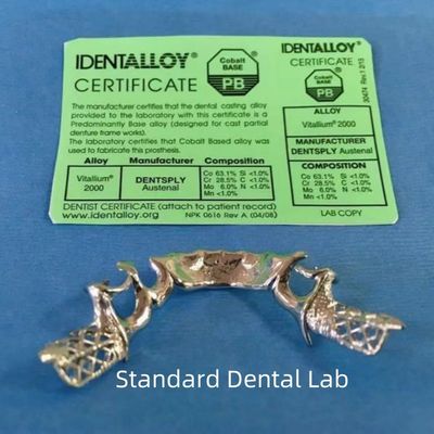 MetalVitallium Kısmi Diş Dişleri Nikel Ve Beryllium Serbest Krom Kobalt Alaşımı